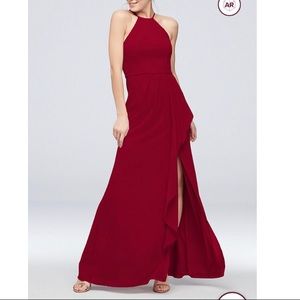 David’s bridal High-Neck Chiffon Bridesmaid Dress